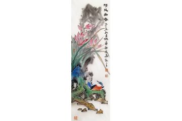 实力派画家张谦写花鸟画《清风幽香》