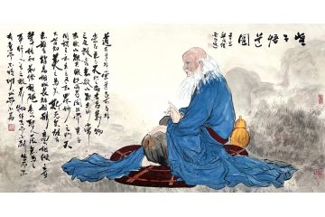 傅云石新品写意人物画作品《老子悟道图》