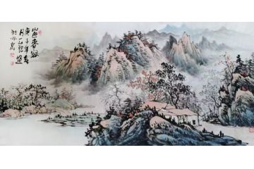姜国华老师精品山水画《山色暮容》