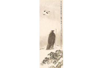 霍春阳先生入室弟子 李亚精品人物画《云中白鹤》