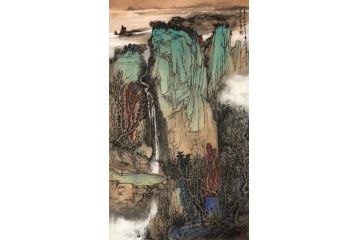 高顺岭新品写意山水画《苍山空亭图》