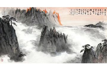 傅云石新品写意风景画《大山大河》