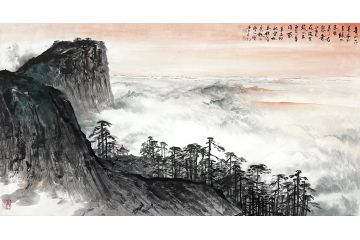 傅云石新品写意风景画《青山绿水》
