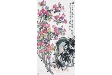 吴昌硕精品花鸟画《浦江三月杜鹃来》