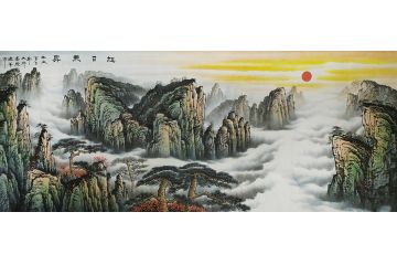 宁建华新品力作山水画《旭日东升》