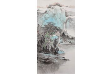 张绪洪新品四尺竖幅国画山水画《晓晴》