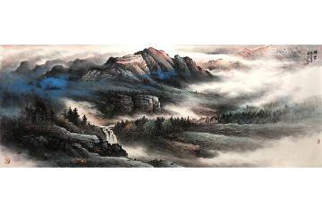 张绪洪新品写意山水画力作《晴云》
