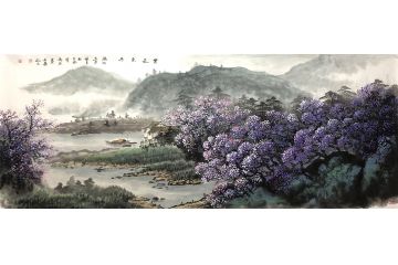 张绪洪老师最新山水画力作《紫气东来》