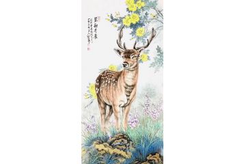 左进伟老师新品动物画力作《生财有鹿》