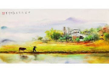 吴冠中弟子 冯少帅最新山水画《田园天色美》