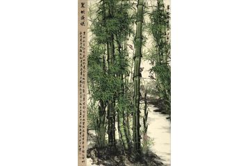 石荣禄最新力作竹子山水画《翠竹掩映》