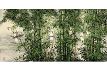 石荣禄最新力作竹子山水画《茂林修竹》