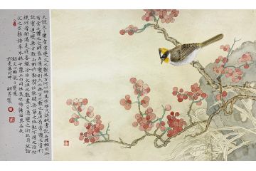 中美协会员罗嗣芹工笔花鸟画《文心雕龙之变通》