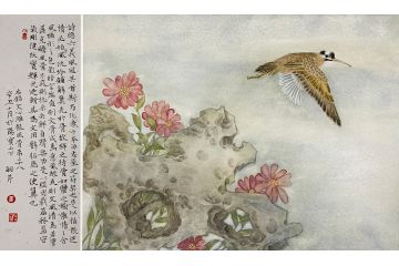 中美协会员罗嗣芹工笔花鸟画《文心雕龙风骨第二十八》
