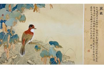 中美协会员罗嗣芹工笔花鸟画《萱草》