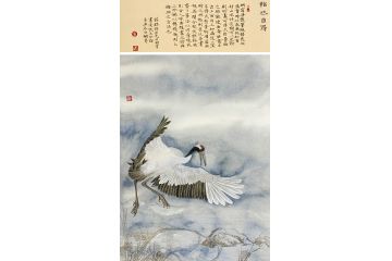 中美协会员罗嗣芹工笔花鸟画《怡然自得》