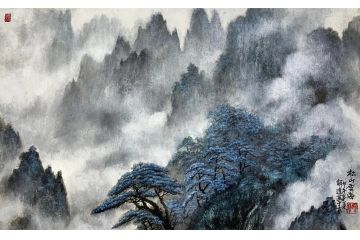 解逢老师新品山水画力作《松山云海》