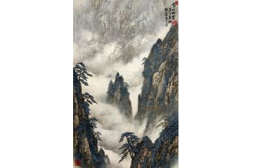解逢老师新品山水画力作《黄山松云》
