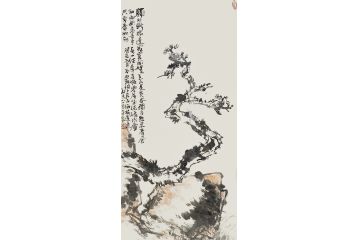 当代实力派名家郭石夫写意花鸟画《卜算子咏梅》