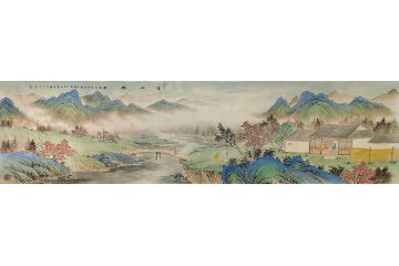 黄开前新品力作国画仿古山水画《溪山雅居》