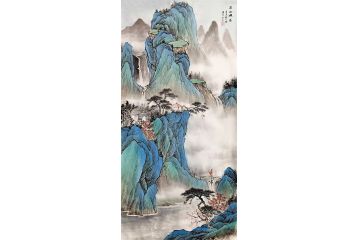 山水画名家黄开前新品《溪山雅居》