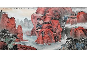 山水画名家黄开前新品《鸿运千秋》