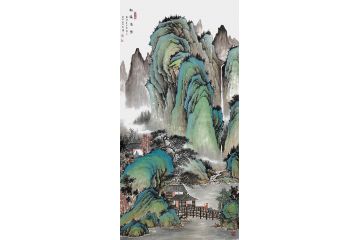 山水画名家黄开前新品《松溪商隐》