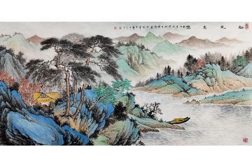 山水画名家黄开前新品《松风高隐》