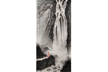 山水画名家黄开前新品《日照香炉生紫烟》