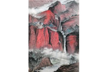 山水画名家黄开前新品《秋染太行》