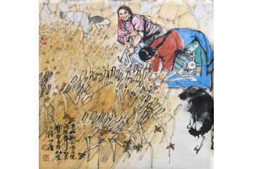 中美协会员史国良人物画《丰收》
