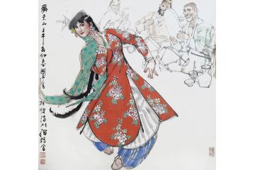 中美协会员史国良人物画《舞天山》