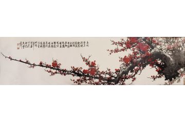 著名国画艺术家王成喜花鸟画《梅花》