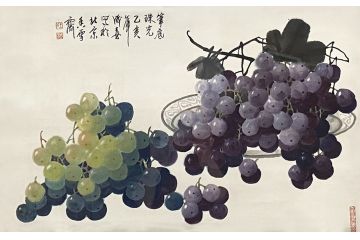 著名国画艺术家王成喜花鸟画《葡萄》