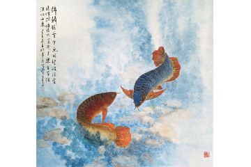 秦易新品力作花鸟画新品《锦鲤》