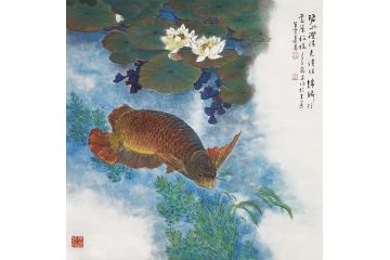 秦易新品力作花鸟画新品《锦鲤》