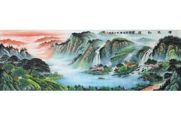 广西美协会员黎才新品山水画《曙光初照》