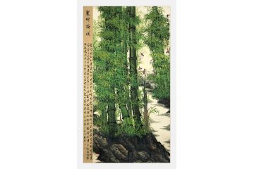 石荣禄最新力作竹子山水画《翠竹掩映》