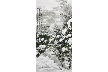 国礼特供艺术家石荣写意竹子《雪润乾坤》