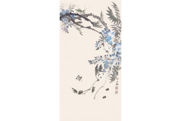 萧红新品力作写意花鸟画《花香引蝶》