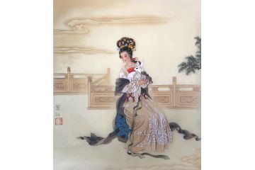 萧红新品佳作工笔人物画《广寒仙子》