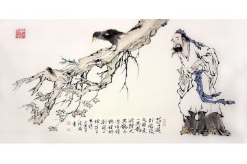 中美协会员王津浦作品《捉鸟》