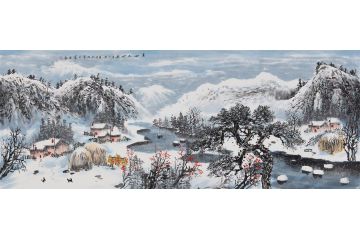 中美协会员王宁获奖作品山水画《春回大地》