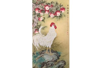 实力派画家萧红工笔花鸟画《平安吉祥》