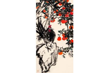 实力派画家一山写意花鸟画《事事大吉》