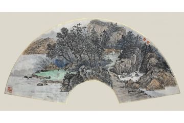 扇面小品装饰画 王建军新品力作山水画《穷款》