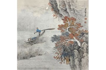 山水画小品 王建军新品力作山水画《穷款》