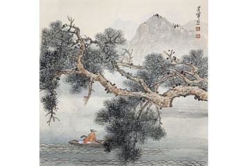 山水画小品 王建军新品力作山水画《穷款》