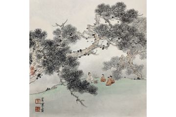 山水画小品 王建军新品力作山水画《穷款》