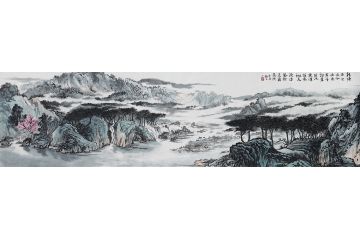 中美协会员庞银时写意山水画《横塘山色》